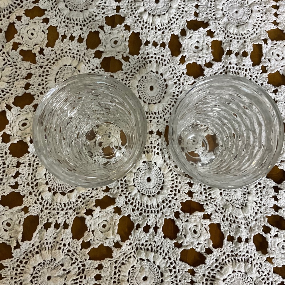 2 Vintage Clear Glass Whitehall Indiana Cubist Ice Tea Tumblers Glasses - Picture 2 of 5
